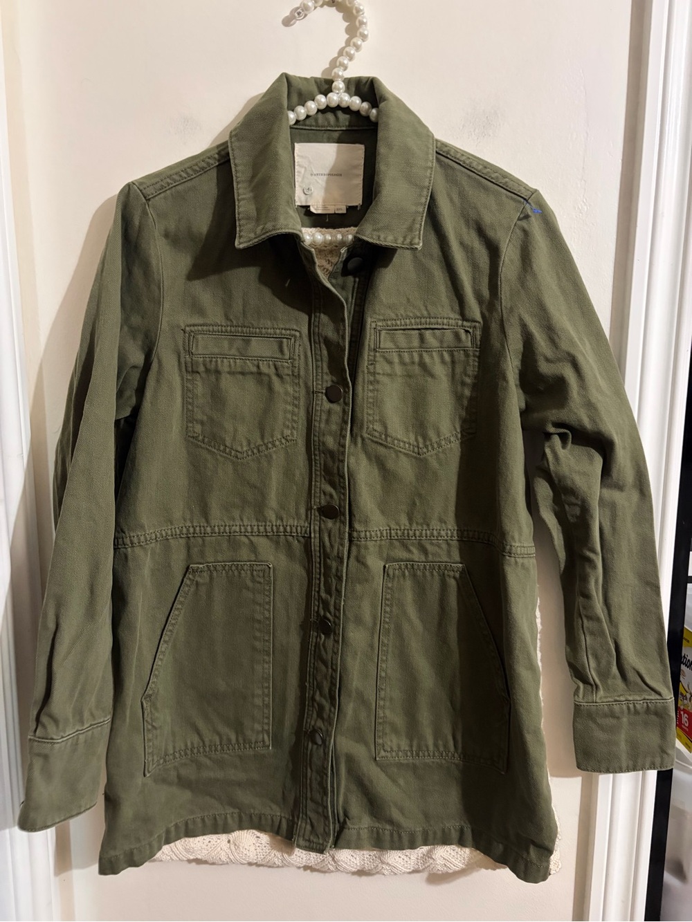 Anthropologie Olive Green Jacket Label Detail